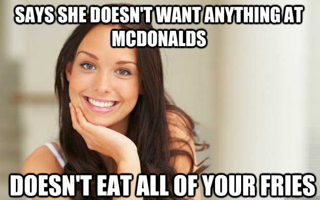 says she doesnt want anything at mcdonalds doesnt eat all - Good Girl Gina