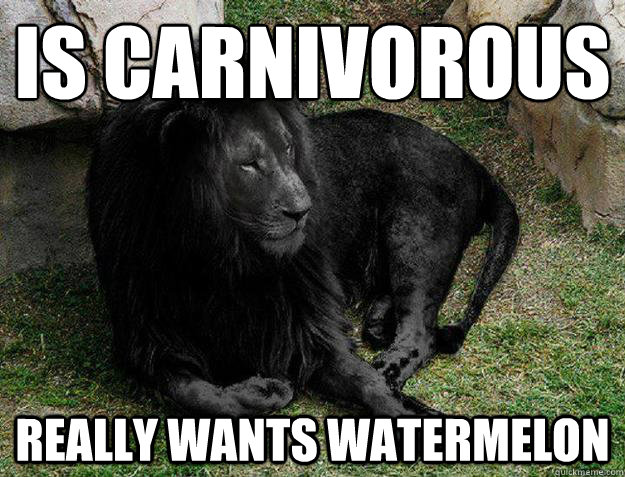 is carnivorous really wants watermelon - Black Lion Problems