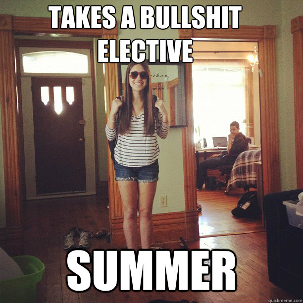 takes a bullshit elective summer - backpack paige