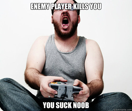 enemy player kills you you suck noob - Online Gamer Logic