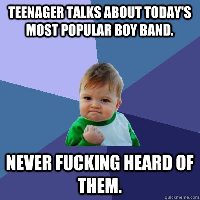 teenager talks about todays most popular boy band never fu - Success Kid