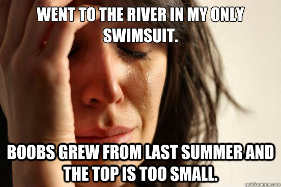 went to the river in my only swimsuit boobs grew from last - First World Problems