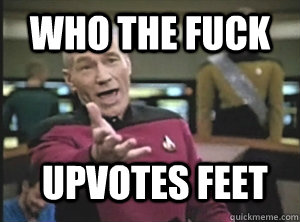 who the fuck upvotes feet - Annoyed Picard