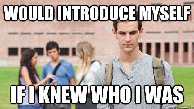 would introduce myself if i knew who i was - Soul Searching Sophomore