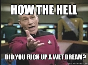 how the hell did you fuck up a wet dream - Annoyed Picard