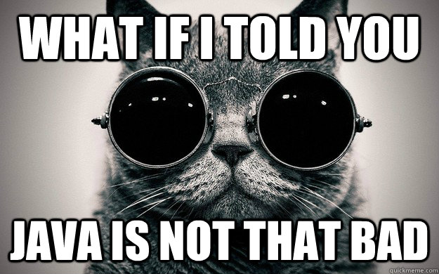 what if i told you java is not that bad - Morpheus Cat Facts