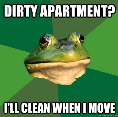 dirty apartment ill clean when i move - Foul Bachelor Frog