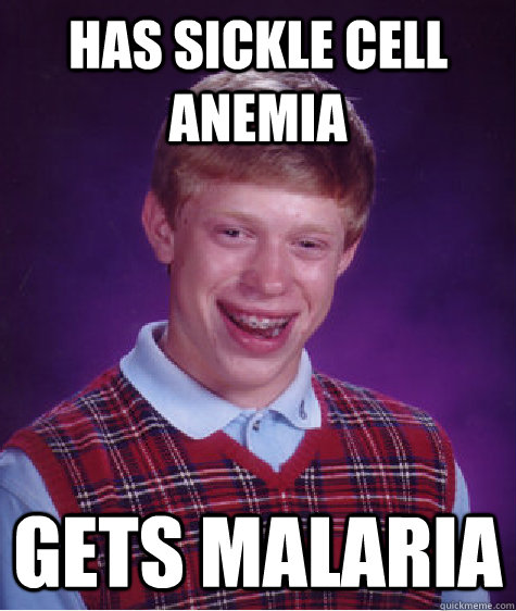 has sickle cell anemia gets malaria - Bad Luck Brian