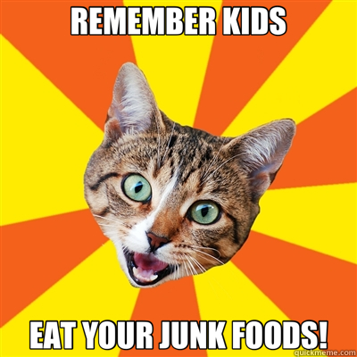 REMEMBER KIDS EAT YOUR JUNK FOODS! - Bad Advice Cat