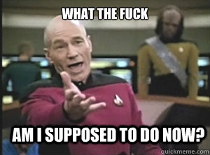 what the fuck am i supposed to do now - Annoyed Picard