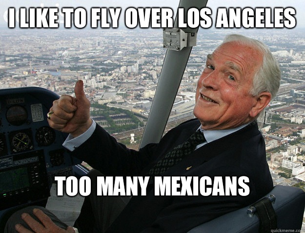 I like to fly over Los Angeles Too many Mexicans - dave scott deal with it