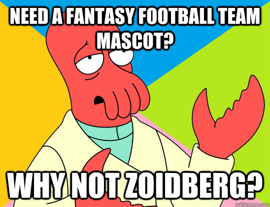 need a fantasy football team mascot why not zoidberg - Futurama Zoidberg