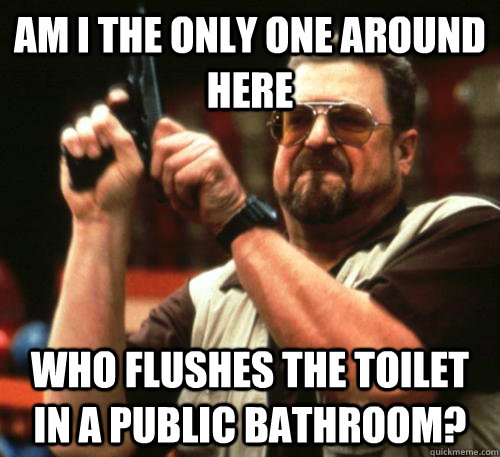 am i the only one around here who flushes the toilet in a pu - Am I The Only One Around Here