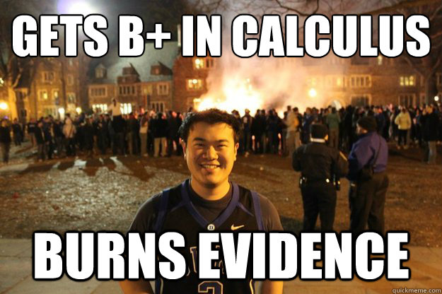 gets b in calculus burns evidence -