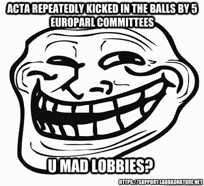 u mad lobbies acta repeatedly kicked in the balls by 5 euro - TROLL FACE