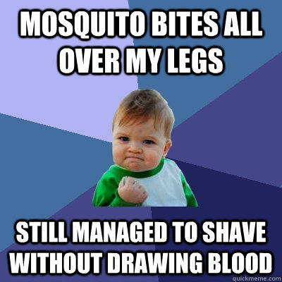 mosquito bites all over my legs still managed to shave witho - Success Kid