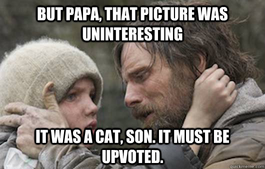 but papa that picture was uninteresting it was a cat son - Viggo Explains Reddit
