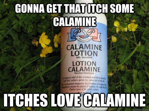 gonna get that itch some calamine itches love calamine -