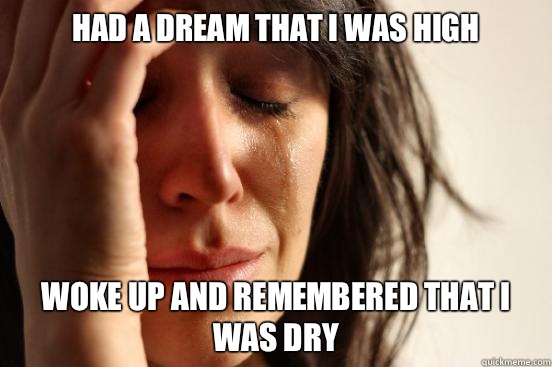 Had a dream that I was high Woke up and remembered that I wa - First World Problems