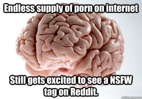 endless supply of porn on internet still gets excited to see - Scumbag Brain