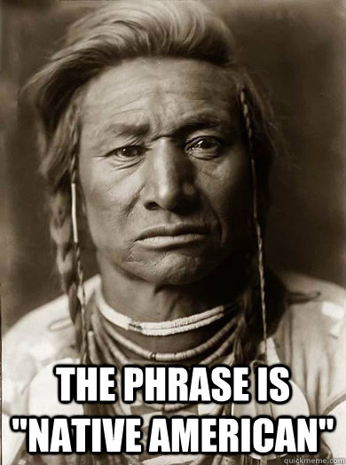 the phrase is native american - Unimpressed American Indian