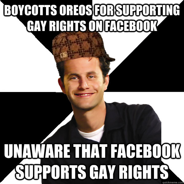 boycotts oreos for supporting gay rights on facebook unaware - Scumbag Christian
