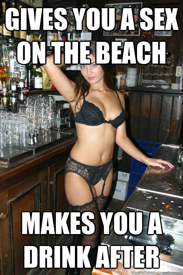 me a naked bartender girl risque