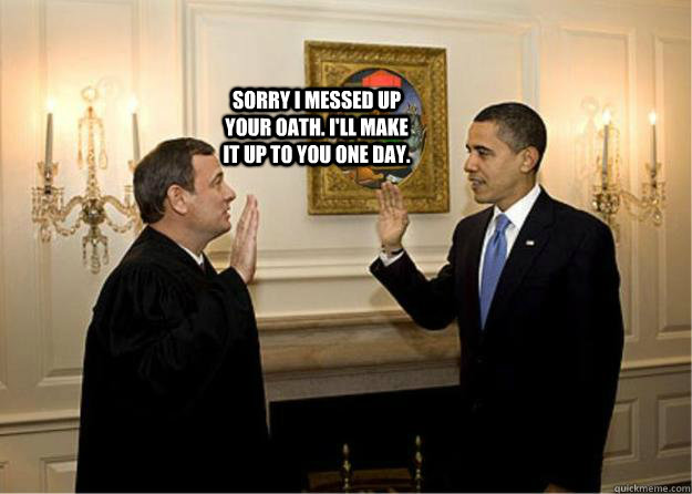 sorry i messed up your oath ill make it up to you one day - Roberts Saves the Day
