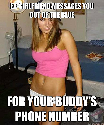 exgirlfriend messages you out of the blue for your buddys - Scumbag girl