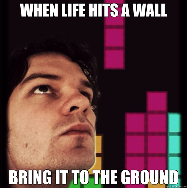 WHEN LIFE HITS A WALL BRING IT TO THE GROUND - Tetris Philosopher