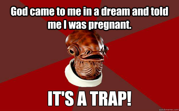 god came to me in a dream and told me i was pregnant its - Admiral Ackbar Relationship Expert