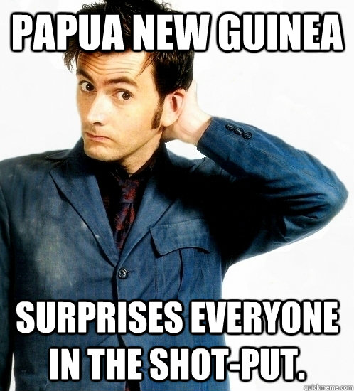 papua new guinea surprises everyone in the shotput -