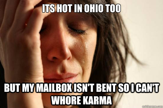 its hot in ohio too but my mailbox isnt bent so i cant who - First World Problems