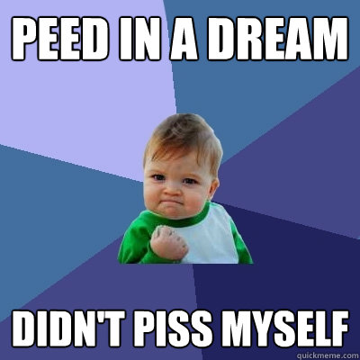 peed in a dream didnt piss myself - Success Kid