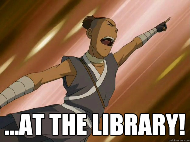 at the library - Studious Sokka