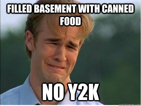 filled basement with canned food no y2k -