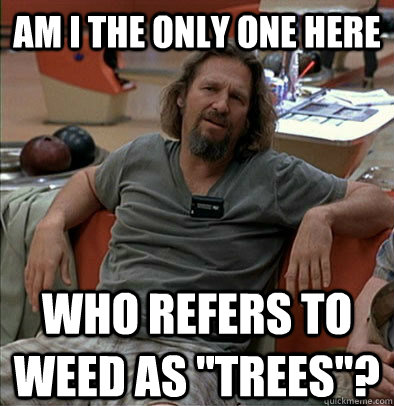 am i the only one here who refers to weed as trees - The Dude