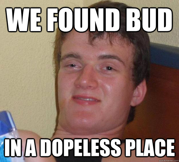 we found bud in a dopeless place - 10 Guy