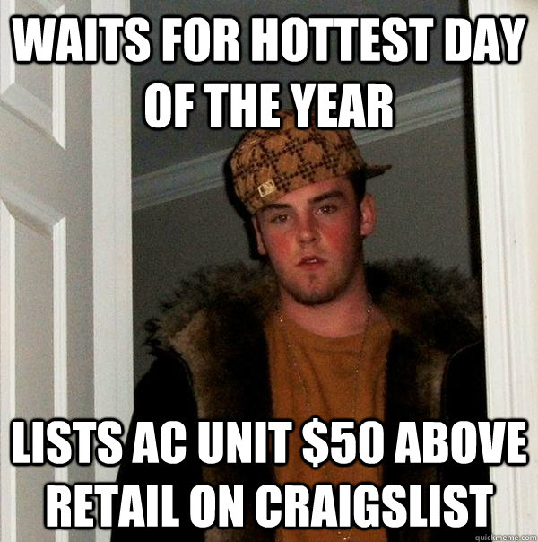 waits for hottest day of the year lists ac unit 50 above re - Scumbag Steve