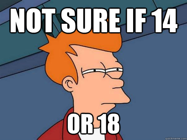 not sure if 14 or 18 - Futurama Fry