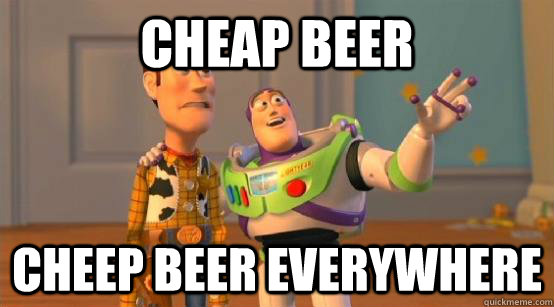 cheap beer cheep beer everywhere - Buzz Glitter
