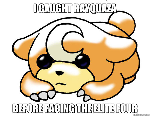 i caught rayquaza before facing the elite four - Confession Teddiursa