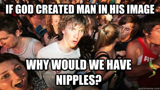 if god created man in his image why would we have nipples - Sudden Clarity Clarence