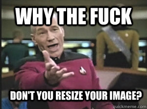 why the fuck dont you resize your image - Annoyed Picard