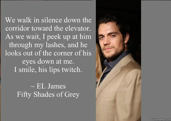 we walk in silence down the corridor toward the elevator as - Henry as Christian looks down