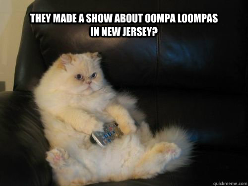 they made a show about oompa loompas in new jersey - Disapproving TV Cat