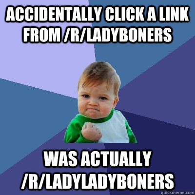 accidentally click a link from rladyboners was actually r - Success Kid