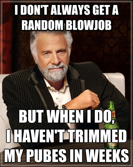 i dont always get a random blowjob but when i do i havent - The Most Interesting Man In The World