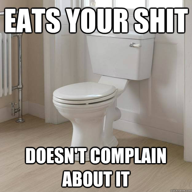 eats your shit doesnt complain about it - Good Guy Toilet