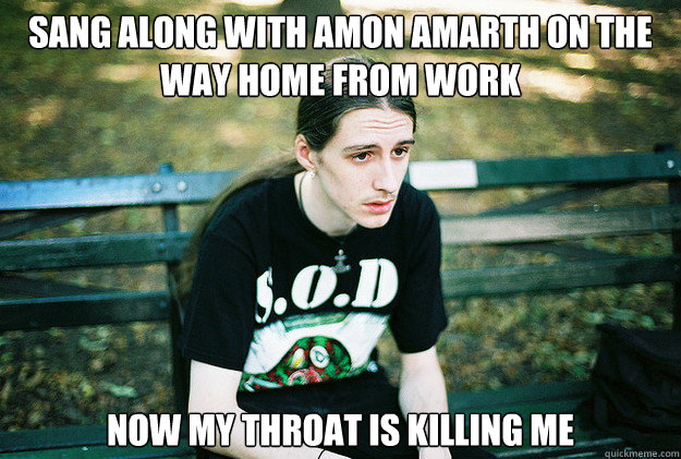 sang along with amon amarth on the way home from work now my - First World Metal Problems